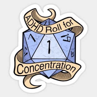 ADHD Roll for Concentration Sticker